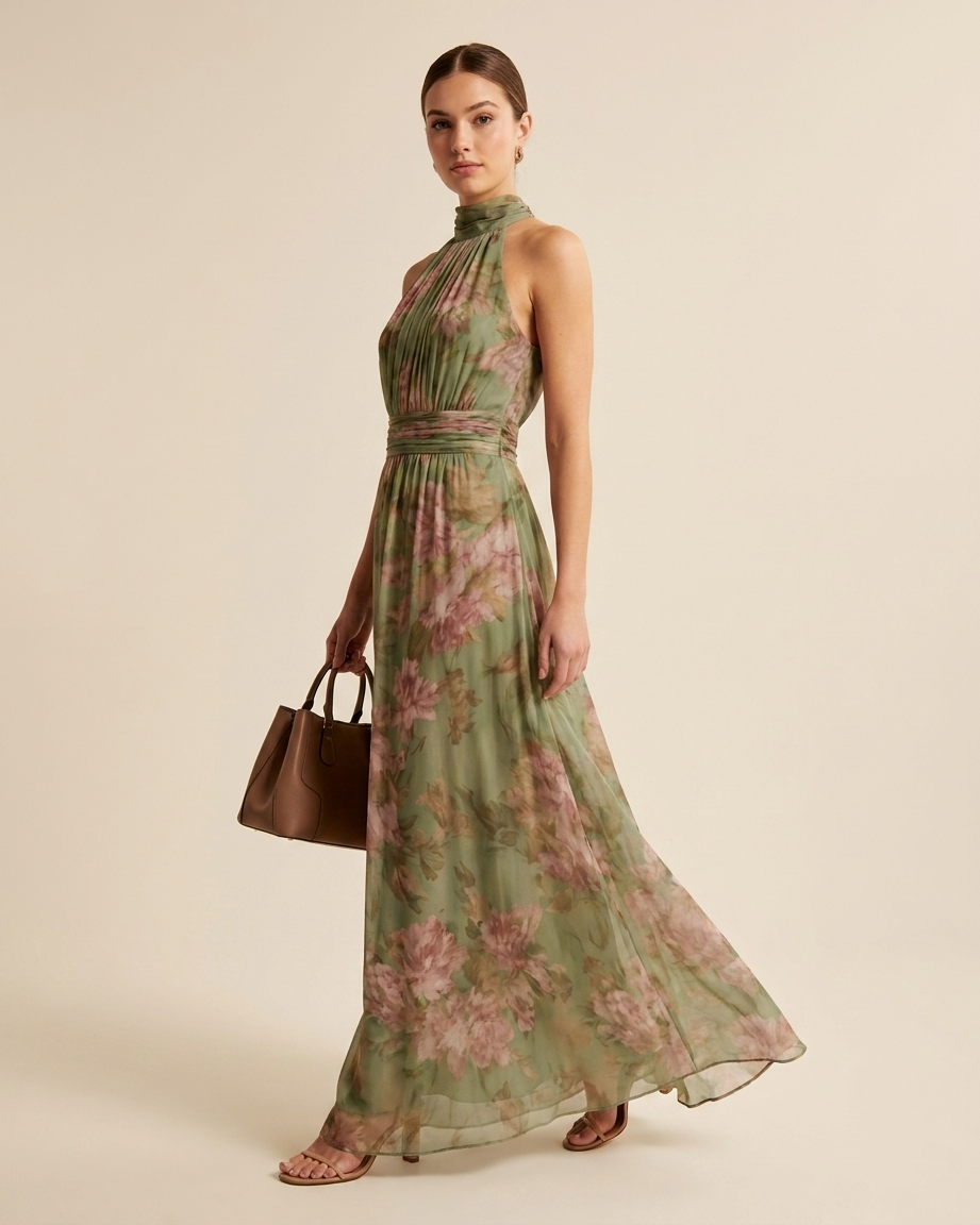 Lena | Elegantes Sommerkleid Mit Neckholder