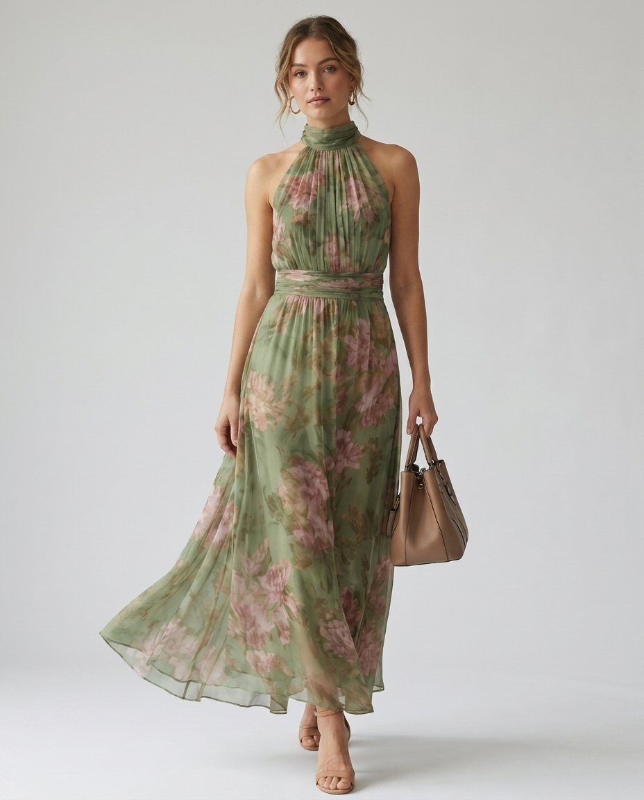 Lena | Elegantes Sommerkleid Mit Neckholder