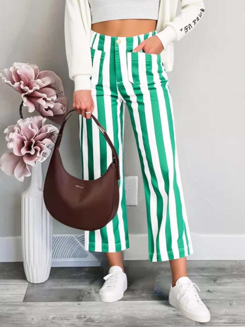 Élevé Striped Denim