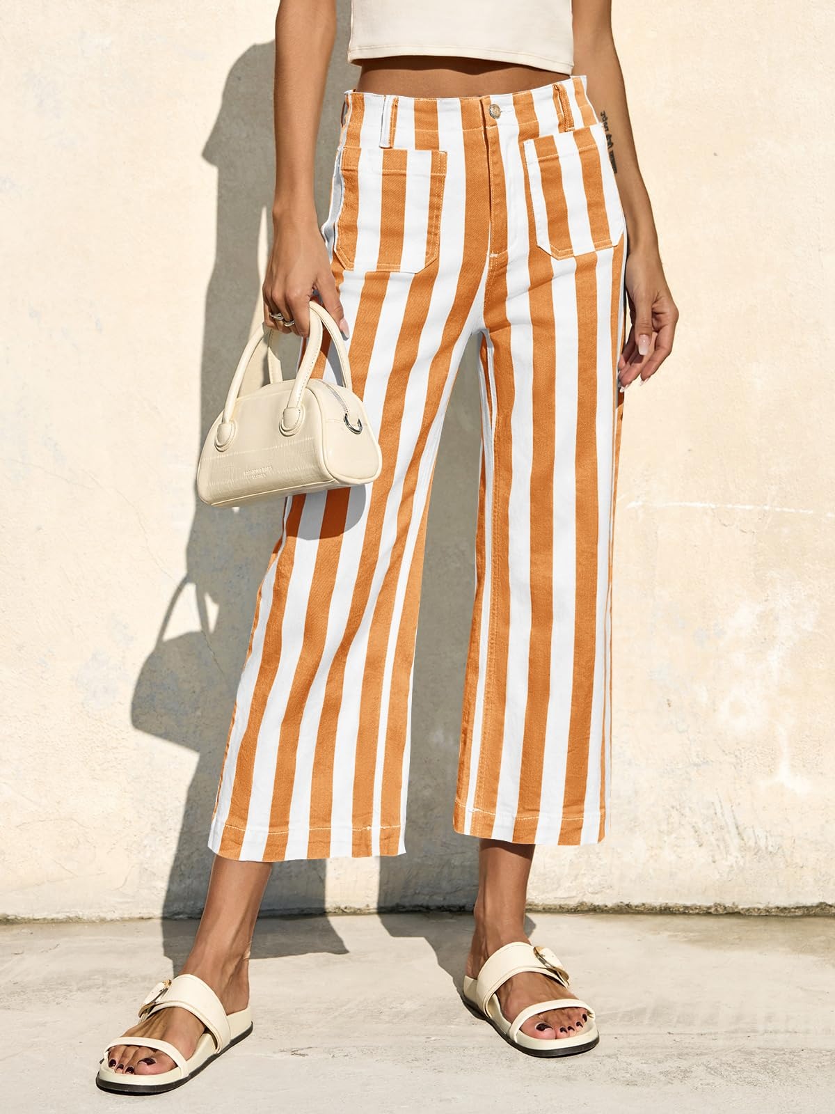 Élevé Striped Denim